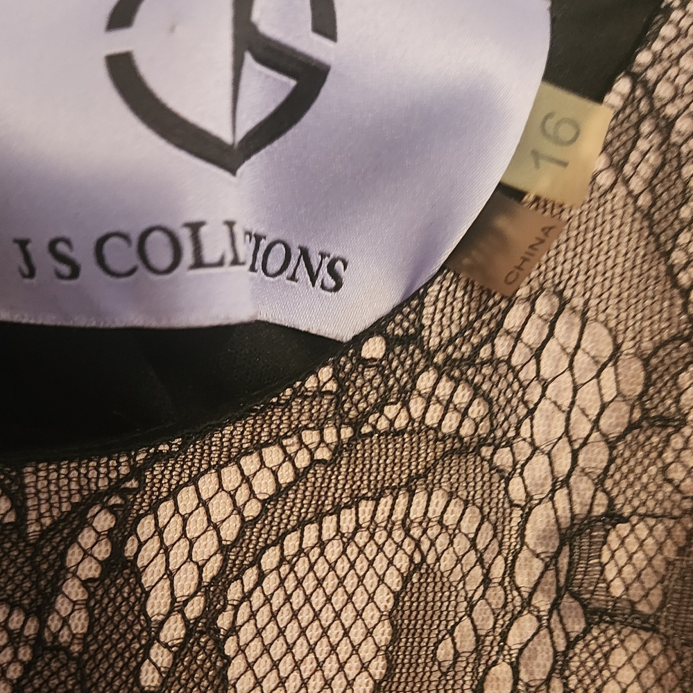 JS COLLECTION Elegant Black and Pink Evening Gown.like New.pit To Pit21Strech22 - Picture 6 of 6